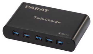 PARAT PARAPROJECT TC5 TwinCharger GaN f�r 5 Ger�te USB-A / USB-C PD/QC schwarz