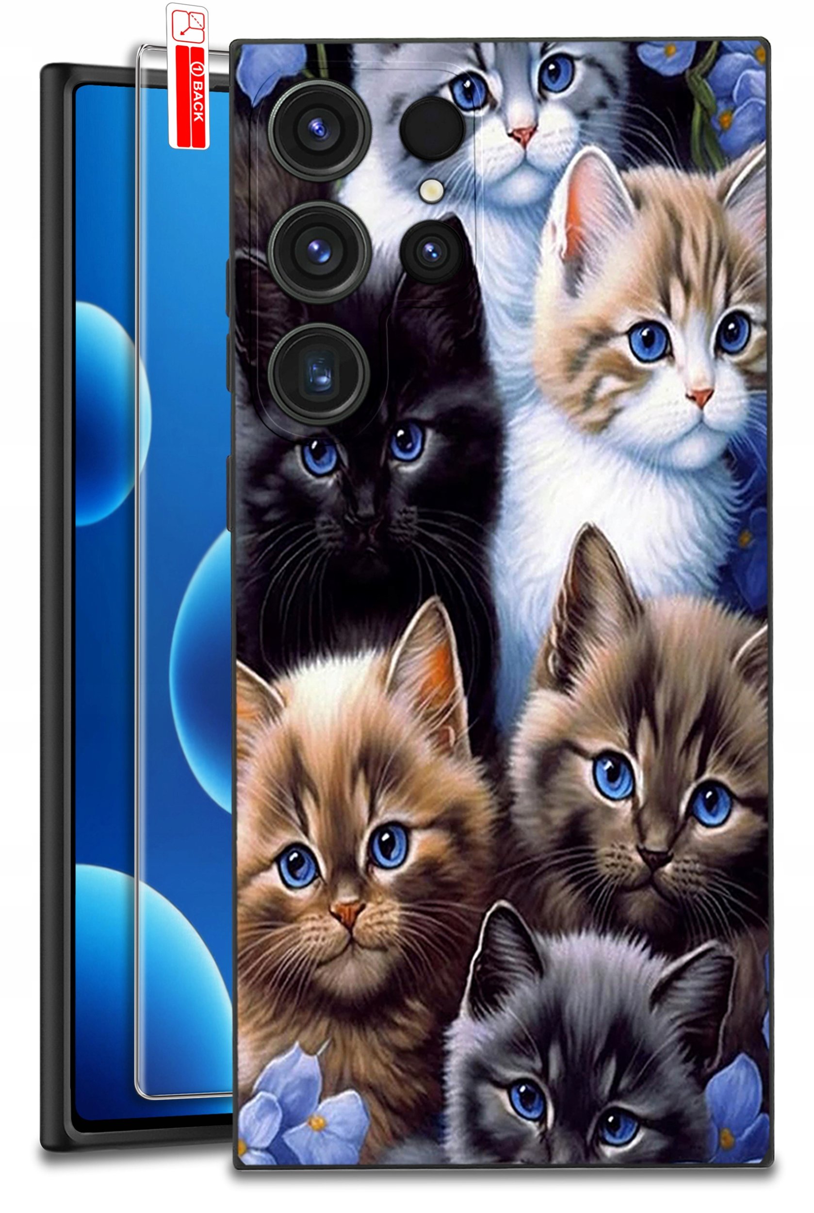 ETUI do Samsung Galaxy S24 Ultra | WZORY | SILIKONOWE MATT CASE + SZKŁO 9H