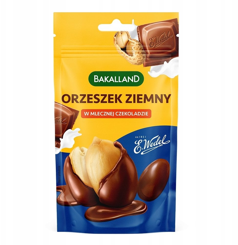 Orzeszek ziemny w mlecznej czekoladzie, BAKALLAND, 72g