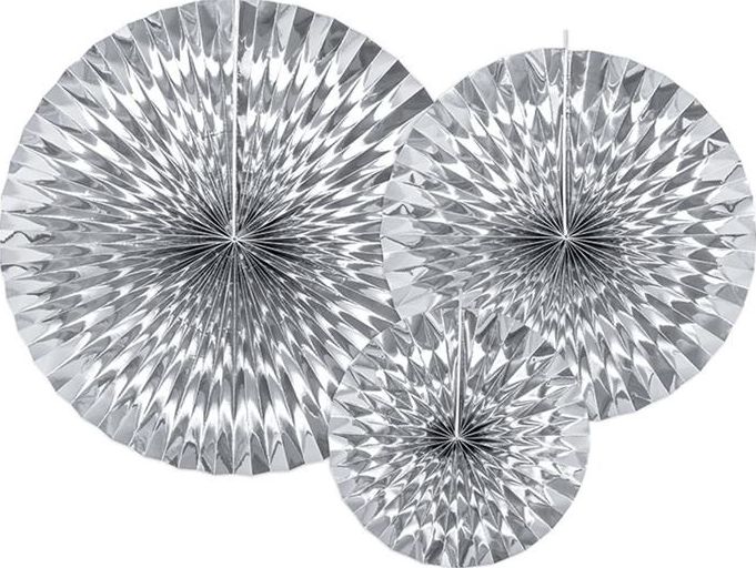 Party Deco Rozety dekoracyjne papierowe, srebrne, 3 szt. uniwersalny