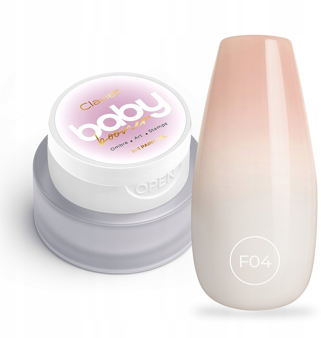 Nailu CLAVIER_Baby Boomer budujący żel 3w1 F04 Sensual 3g