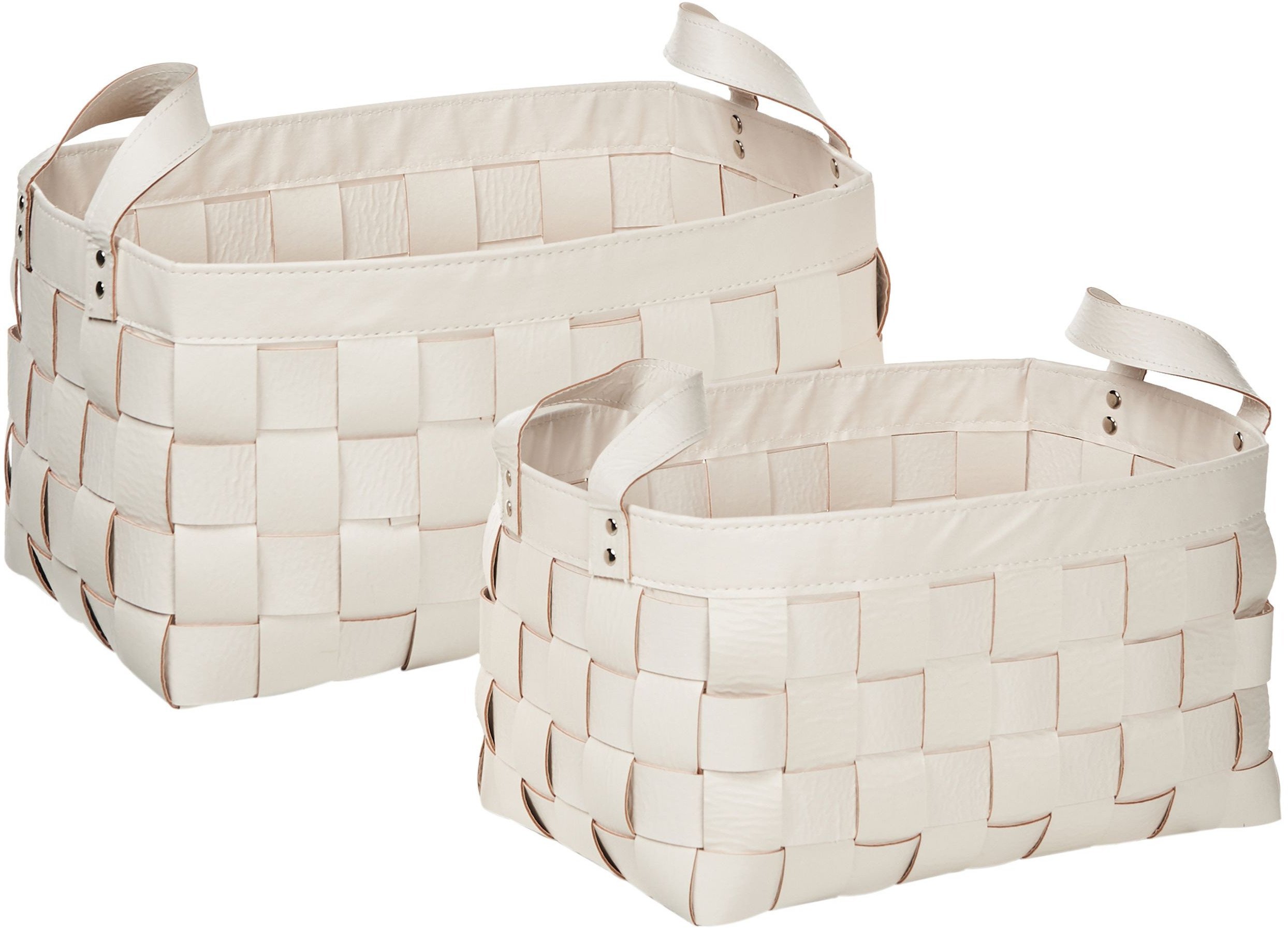 Kosz na pranie Beliani Zestaw 2 koszy SIPPAR Beżowy