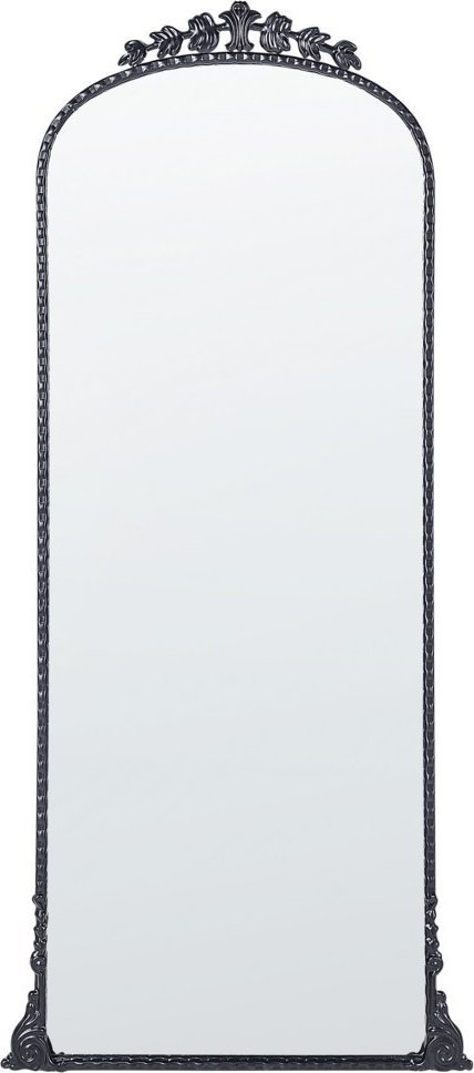 Beliani Lustro ścienne metalowe 51 x 114 cm czarne LIVRY