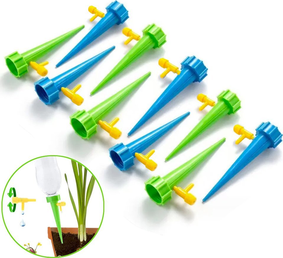 Nawadniacze kropelkowe do kwiatów roślin doniczek 10 szt na butelki PET z kranikiem