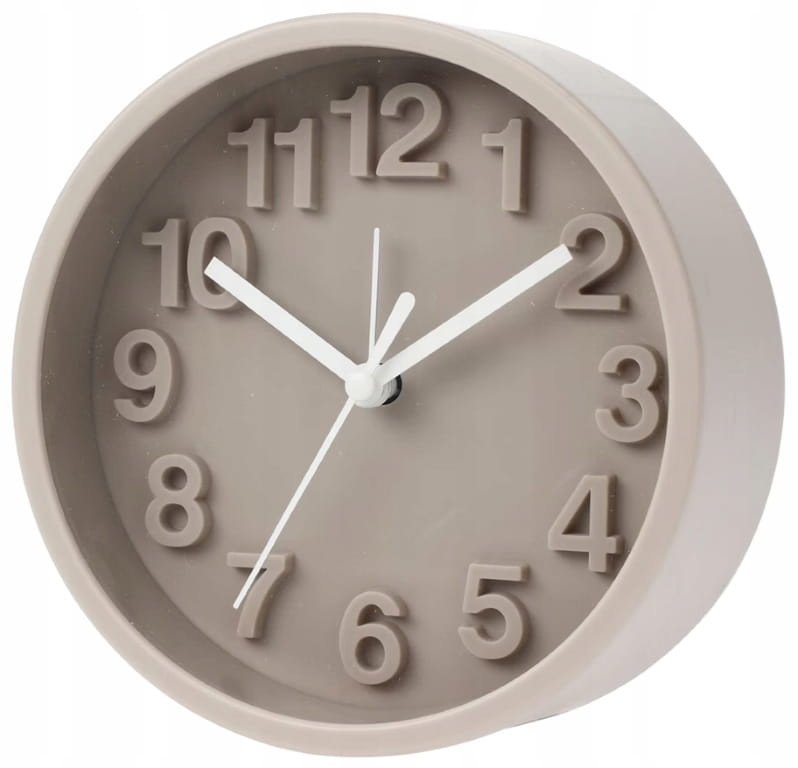 Zegar ścienny z budzikiem 13x5cm Stylowy i cichy