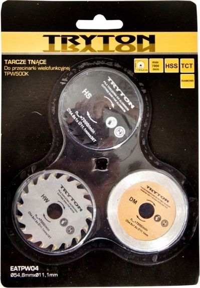 Tryton Zestaw tarcz tnących 54,8x11,1mm HSS / TCT / diamentowa TPW500K 3szt. - EATPW04