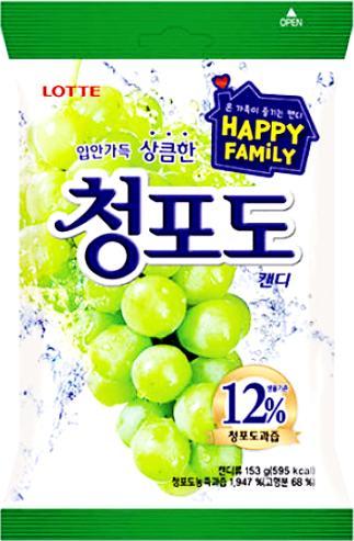 Lotte Cukierki winogronowe (12% soku owocowego) 153g - Lotte