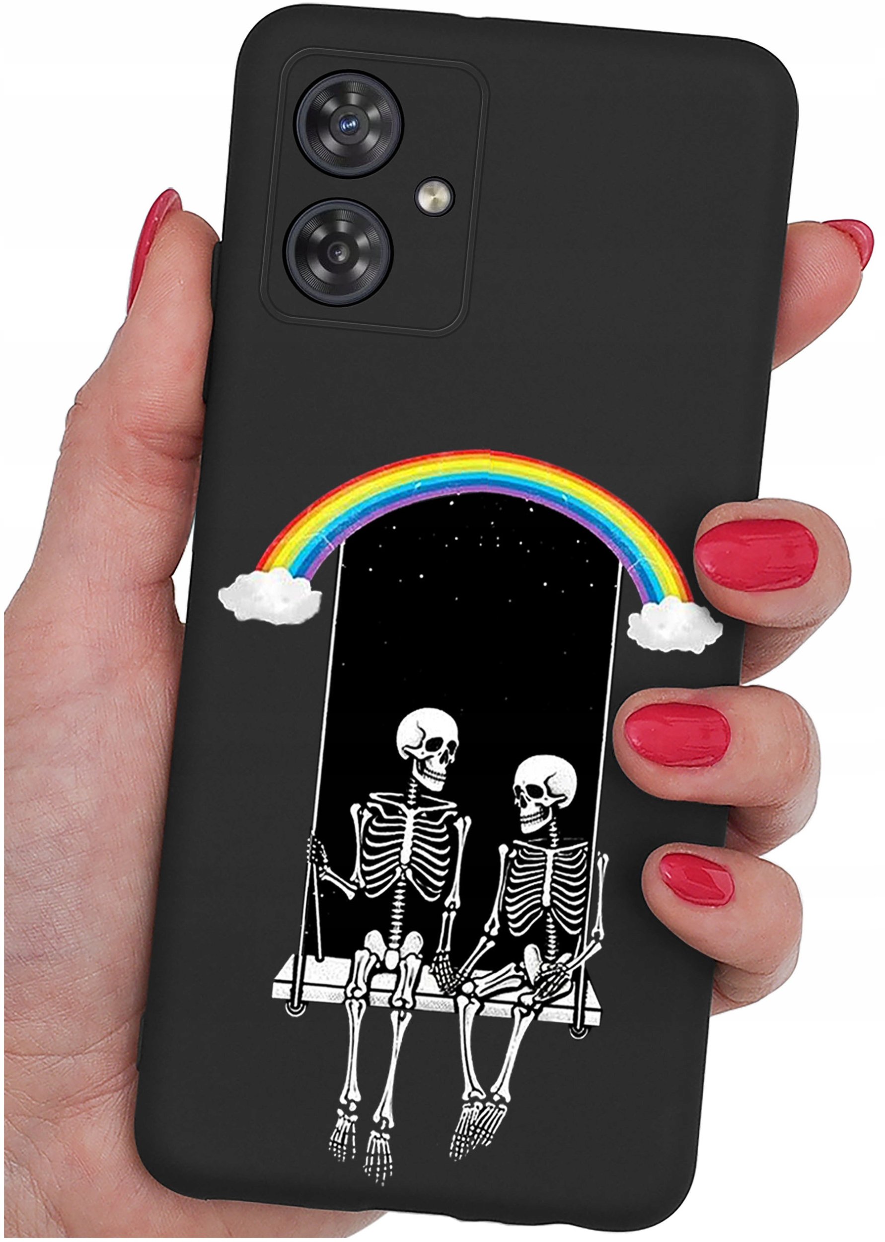 Etui do Motorola G54 5G|Power Edition WZORY |SILIKONOWE MATT CASE + SZKŁO