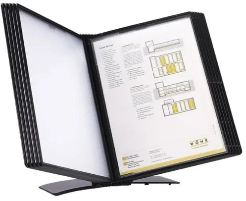 Registersystem A4 Easymount t/10 lommer sort bordmodel