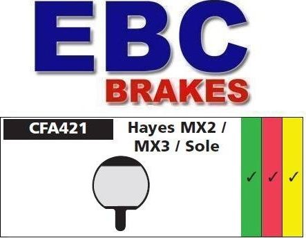 EBC Brakes Klocki hamulcowe rowerowe (organiczne) EBC HAYES SOLE GX-2, MX2, MX3, Uniwersalny