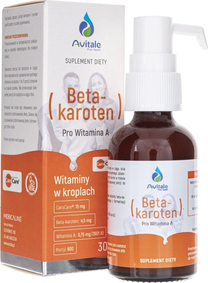 Aliness Avitale Betakaroten CaroCare Pro Witamina A 4,5 mg - 30 ml