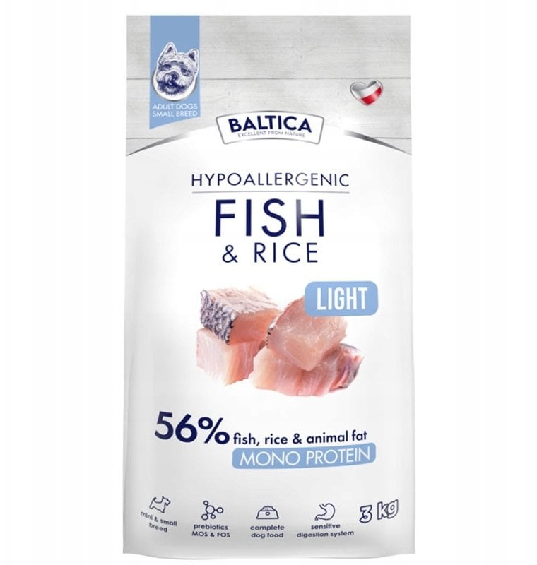 BALTICA NUTRACEUTIC Hypoallergenic Fish & Rice Light XS / S 3kg