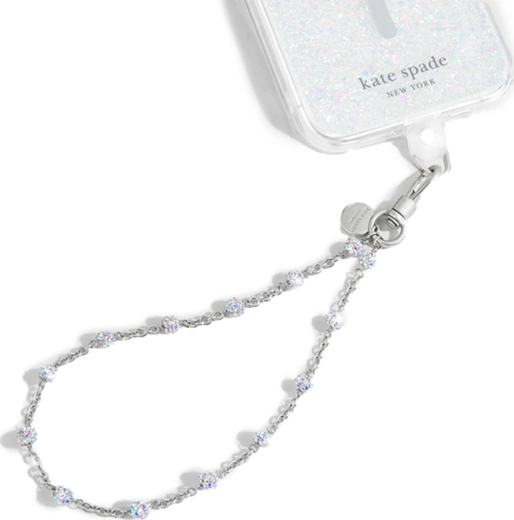 Case-Mate Kate Spade New York Universal Phone Charm Wristlet - Uniwersalna smyczka do telefonu (Dazzle Chain Silver)