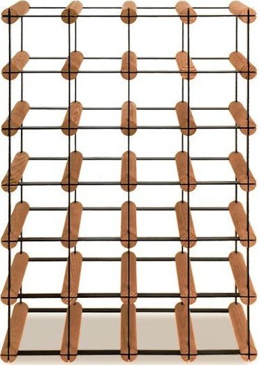 Wamar-Sosenka Regał na wino Stojak na 24 Butelki Szklane/ PET RW-8/ 4x6 Brązowy Metal + Drewno RW-8-4x6-24_O_BR