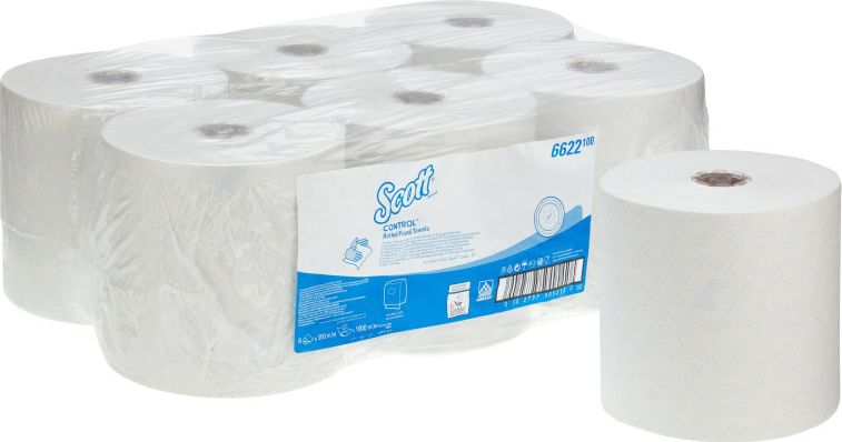 Kimberly-Clark Scott - Ręczniki papierowe w roli, 300 m, biały - 6 rolek
