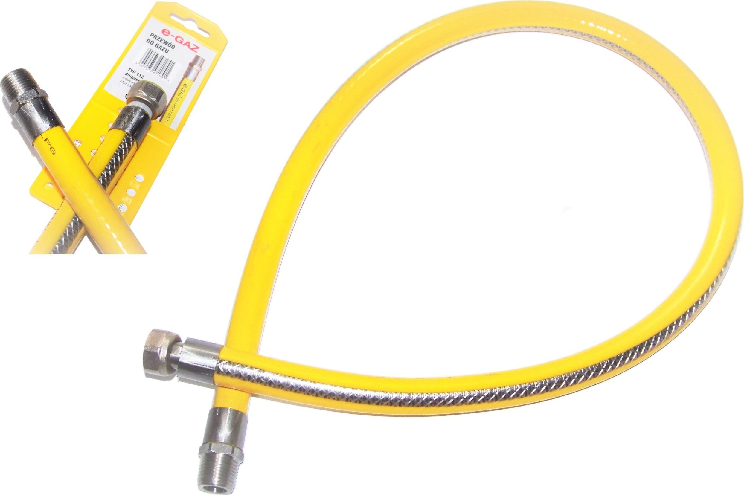 PROFITOR Przewód gazowy z nakrętką obrotową G 1/2” i końcówką GZ 1/2” Typ 112 GW/GZ L = 750