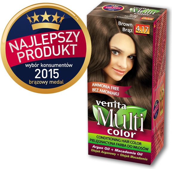 Venita Farba bez amoniaku Multi Color 4.17 brąz
