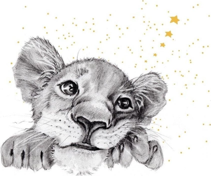 Clear Creation Karnet Złocony kwadrat CL3810_BL Lew