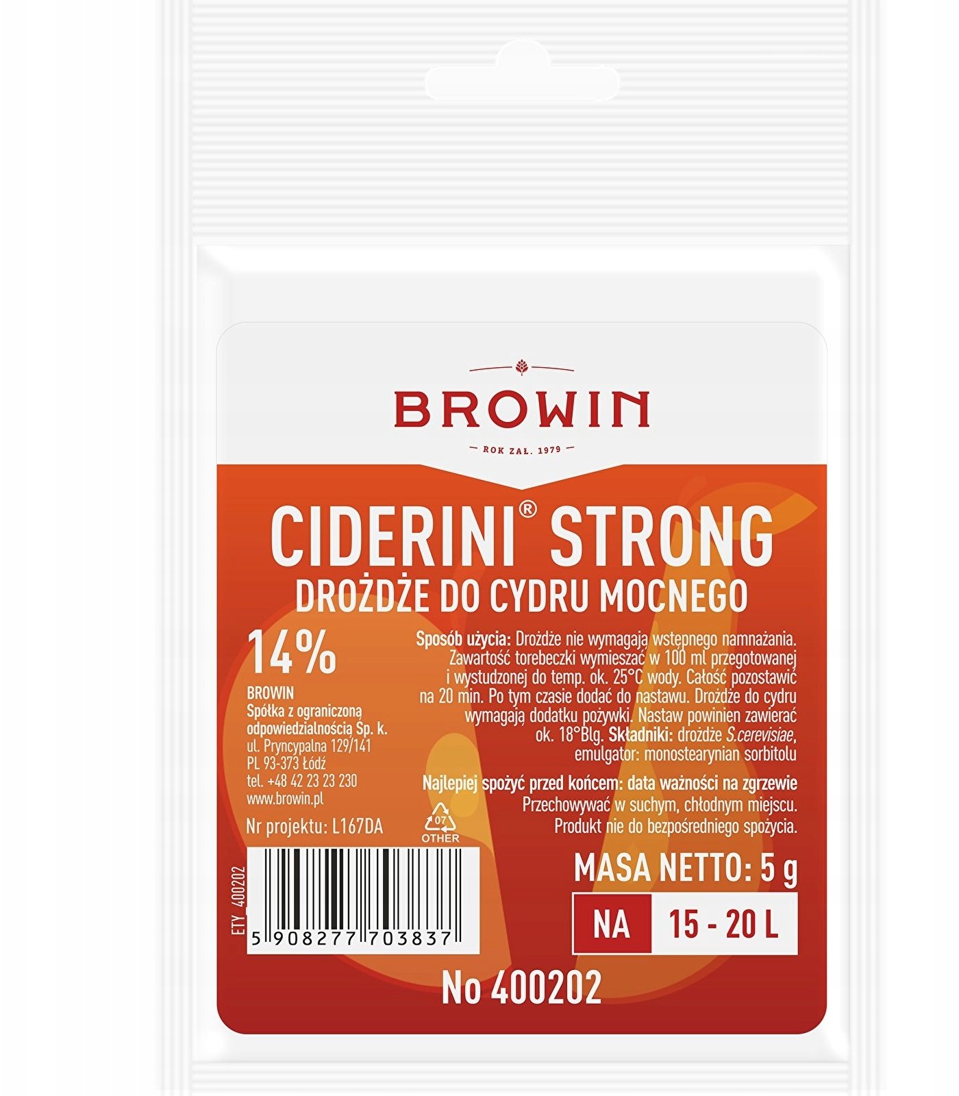 Drożdże do cydru CIDERINI STRONG 5g