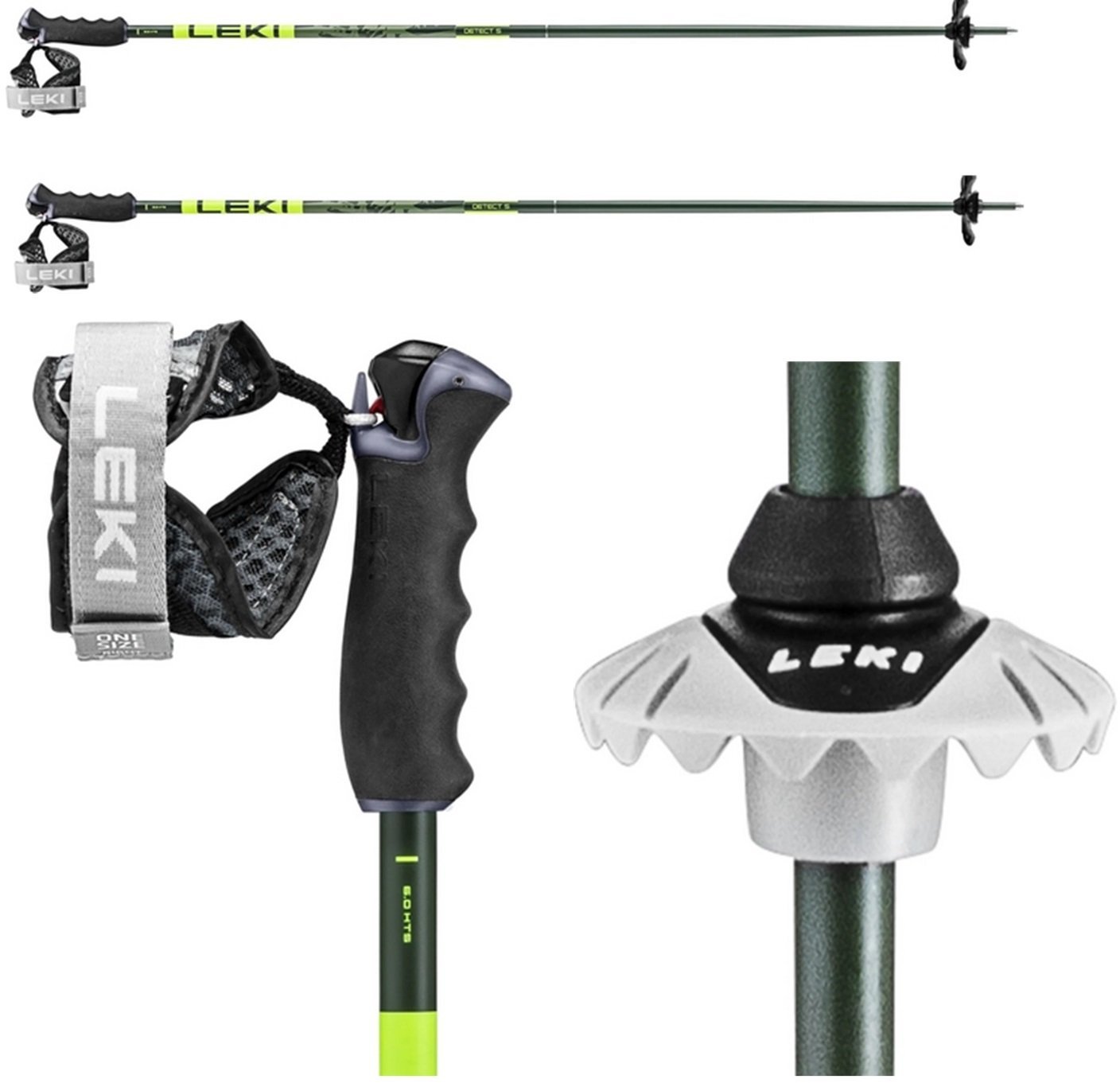 LEKI KIJE DETECT S olive/yellow 135