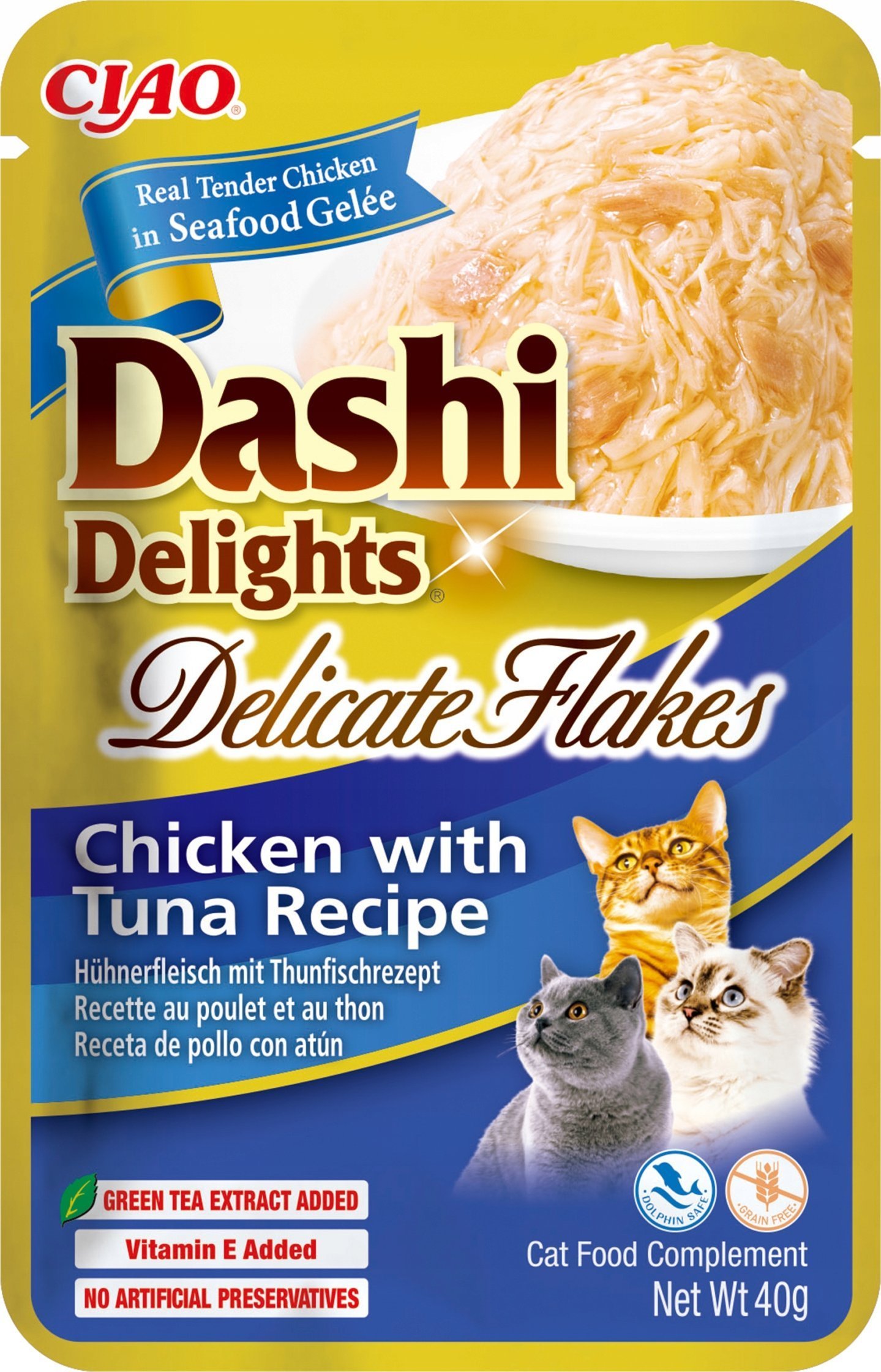 INABA CAT DASHI DELIGHTS FLAKES CHICKEN TUNA 40g