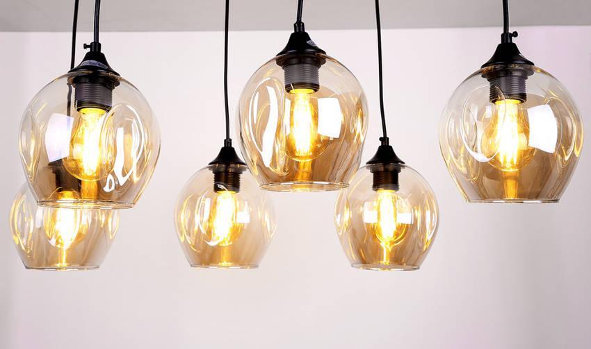 Lampa wisząca Candellux Lampa wisząca szklana czarno/brązowa 6xE27 Aspa 36-00620