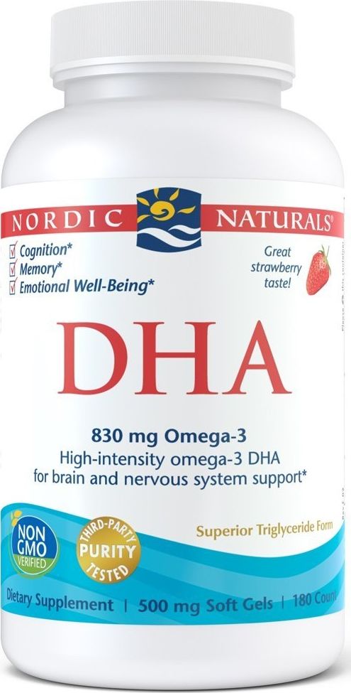 Nordic naturals Nordic Naturals - DHA, 830mg, Smak Truskawkowy, 180 kapsułek miękkich