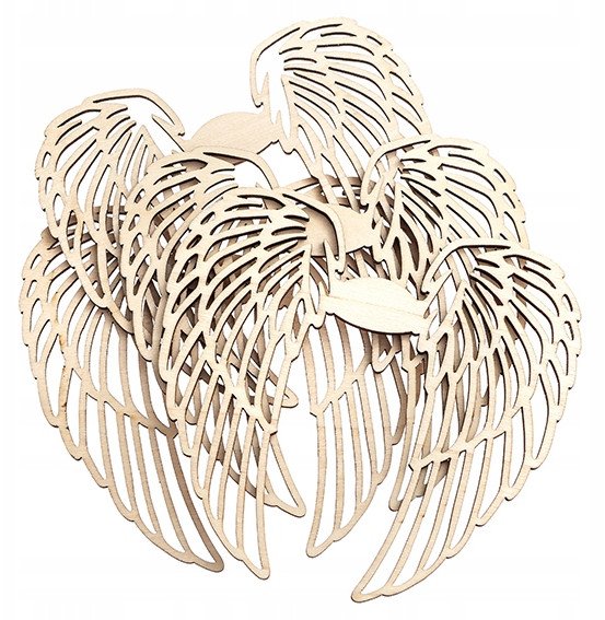 Kształty z drewna skrzydła 14x13cm 4szt