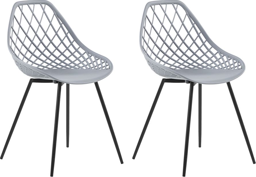 Beliani Zestaw 2 krzeseł do jadalni szary CANTON