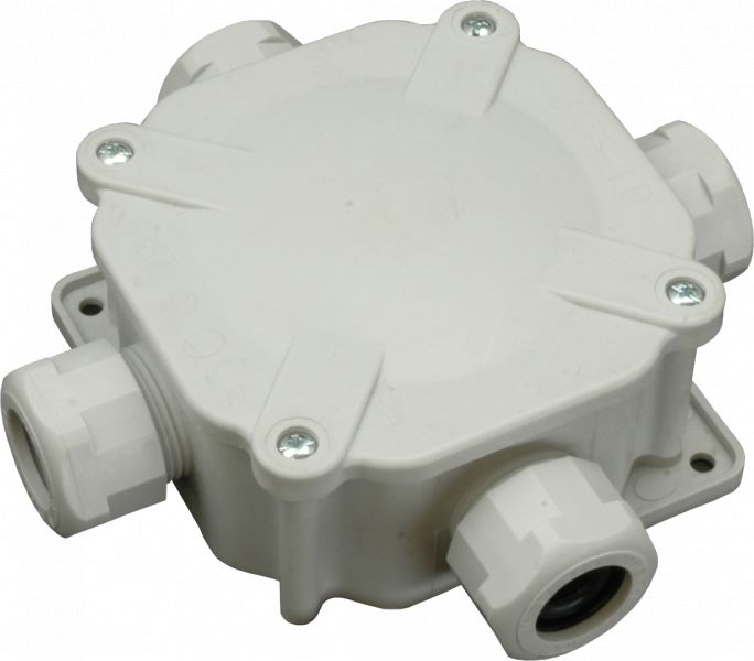 SEZ Puszka hermetyczna natynkowa 122 x 122 x 44,6mm IP67 4xPG27 szara (6455-27P)