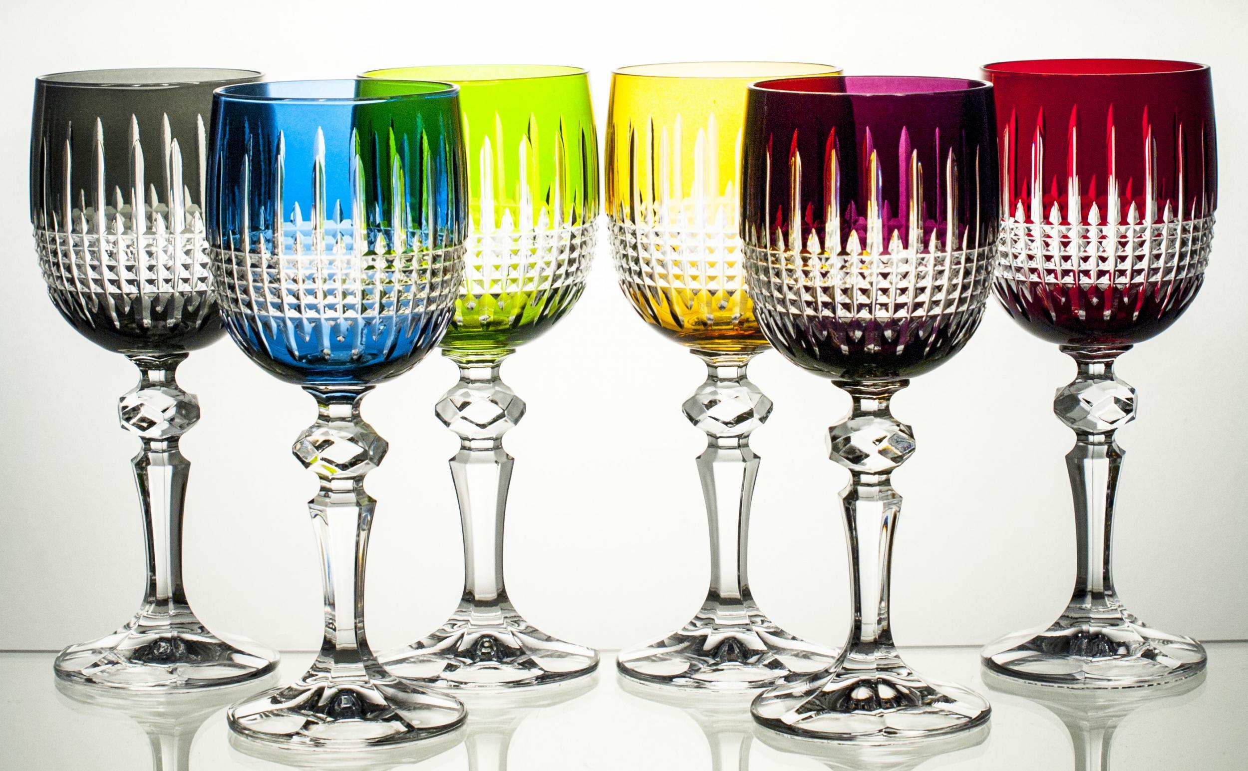 Crystal Julia Kieliszki kolorowe do wina kryształowe 6 sztuk