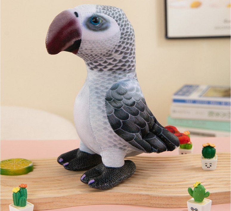LeanToys Maskotka Pluszowa Papuga Szara 20 cm