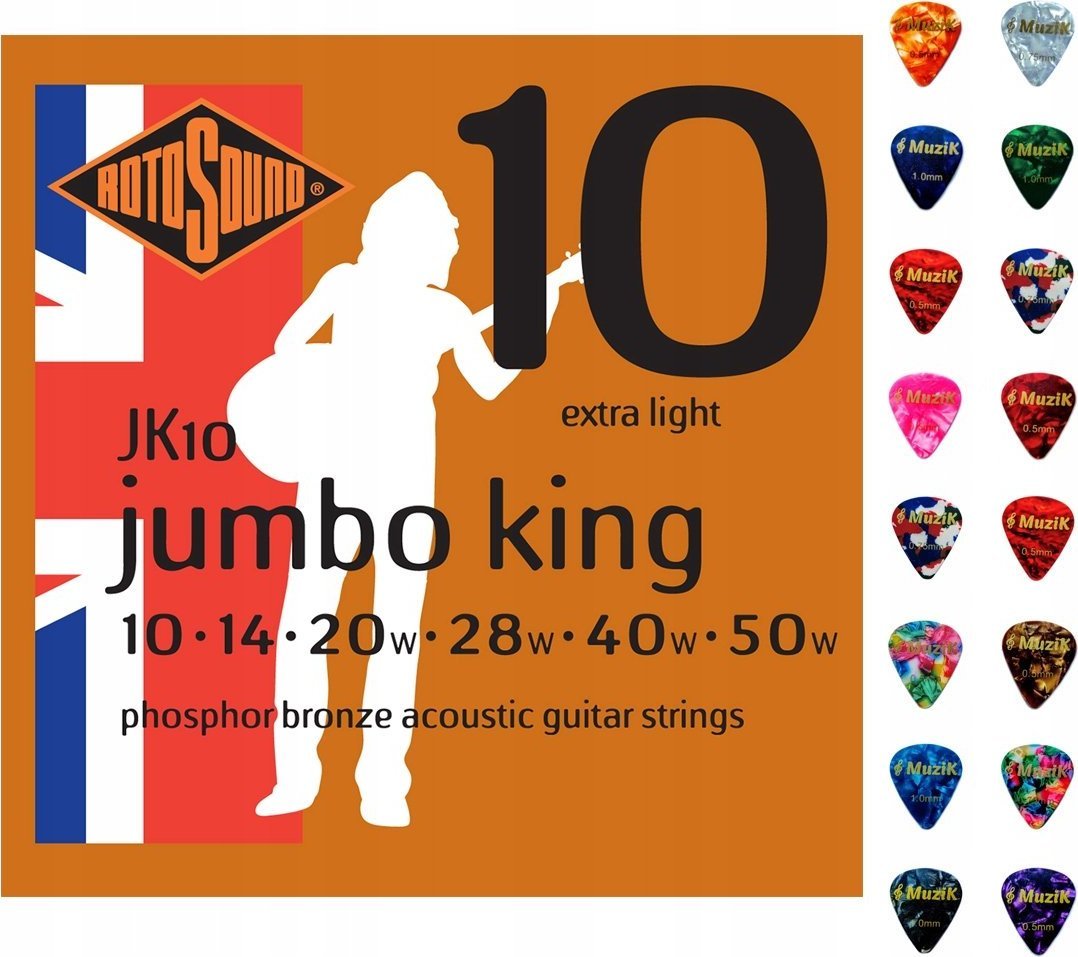 ERNIE BALL Struny do gitary akustycznej ROTOSOUND 10-50| JK10