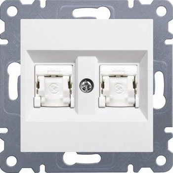 Hager Gniazdo komputerowe LUMINA2 podwójne RJ45 kat.5e UTP białe - WL2120