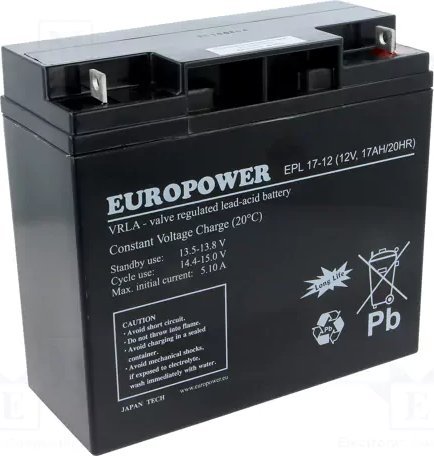 Europower Akumulator 12V 17Ah AGM EPL17-12