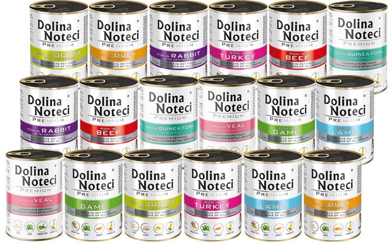 Mokra karma dla psa Dolina Noteci Premium Mix smaków bez ryb i kurczaka 18 x 400 g