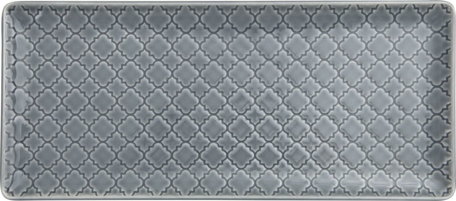 Lubiana Talerz płytki prostokątny 29x13cm Marrakesz szaro-niebieski