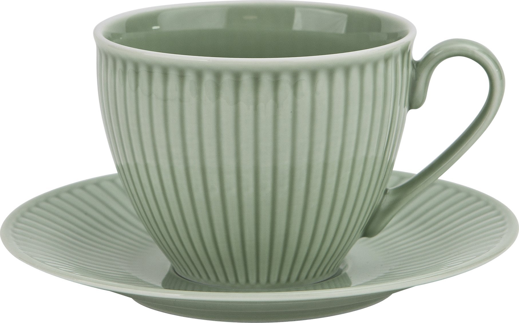 DUO Filiżanka porcelanowa 320 ml + spodek Dalia Zielona