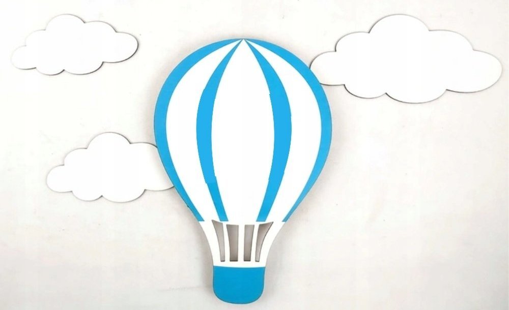 naSciane Lampka nocna LED balon chmurka niebieskie paski