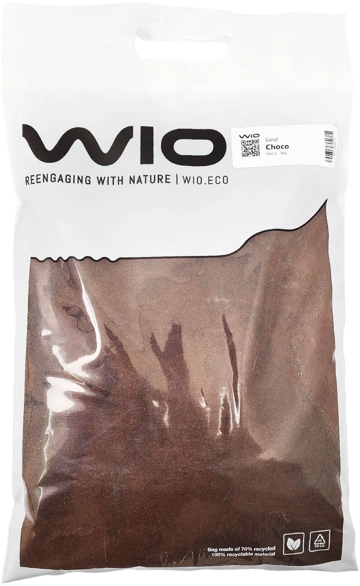 Aqua Nova WIO Choco Sand, piasek, dekoracyjny, ciemny brązowy, 5kg, worek