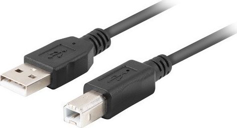 Kabel USB Lanberg USB-A - USB-B 1 m Czarny (CA-USBA-15CU-0010-BK)
