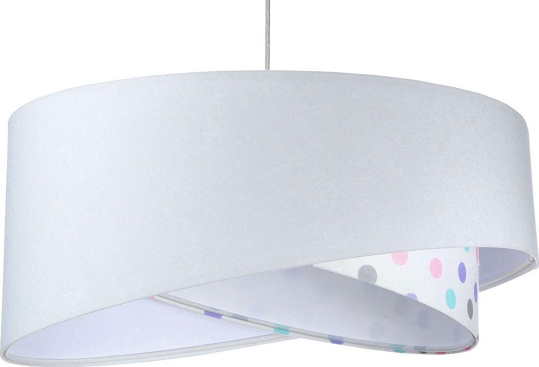 Lampa wisząca Lumes Biała welurowa lampa wisząca w groszki - EXX02-Berina