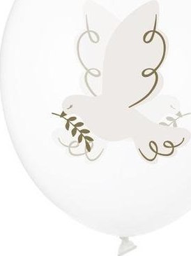 Party Deco Balony Gołąb Crystal Clear 30cm 6szt