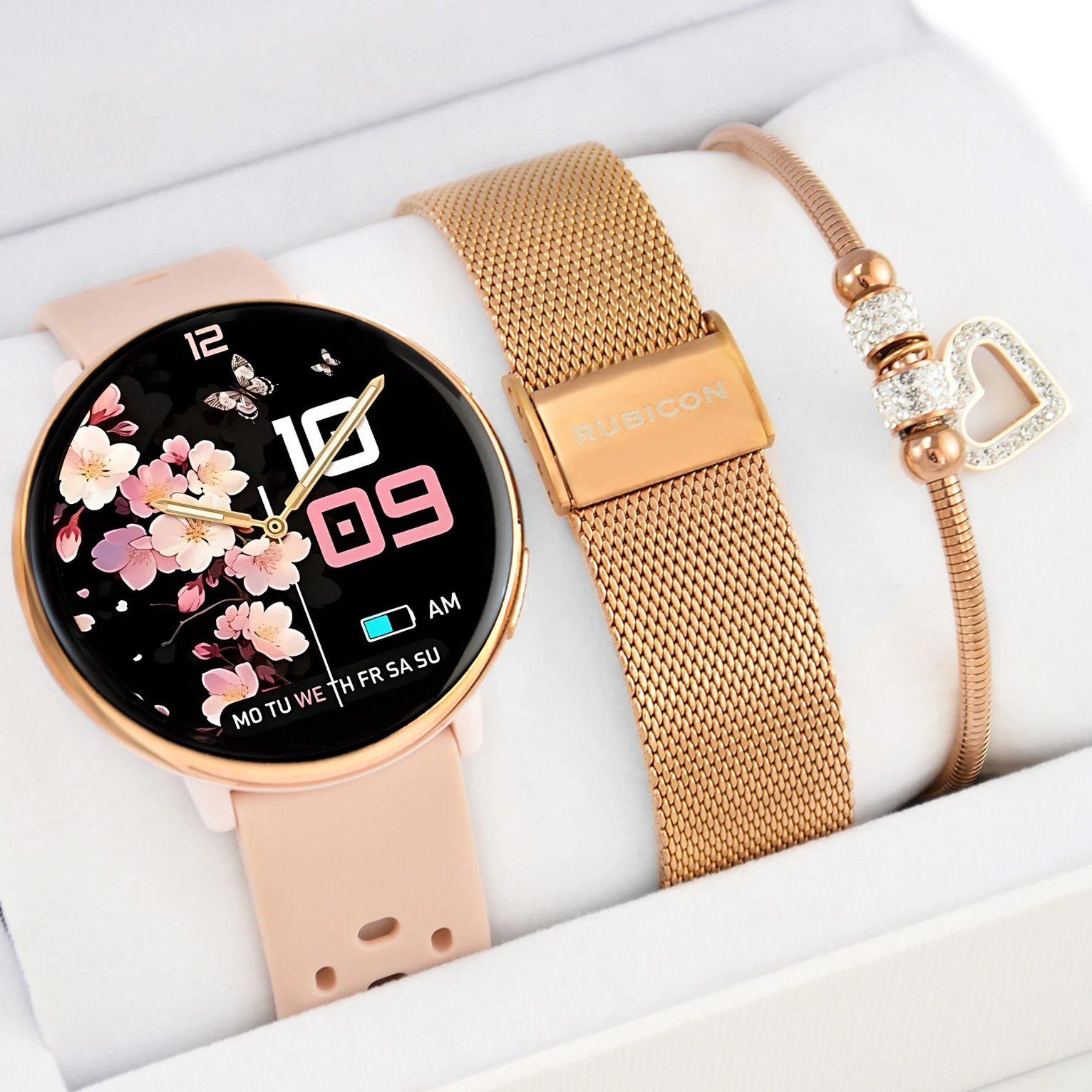 Zestaw damski zegarek SMARTWATCH F50 -GPS + bransoletka