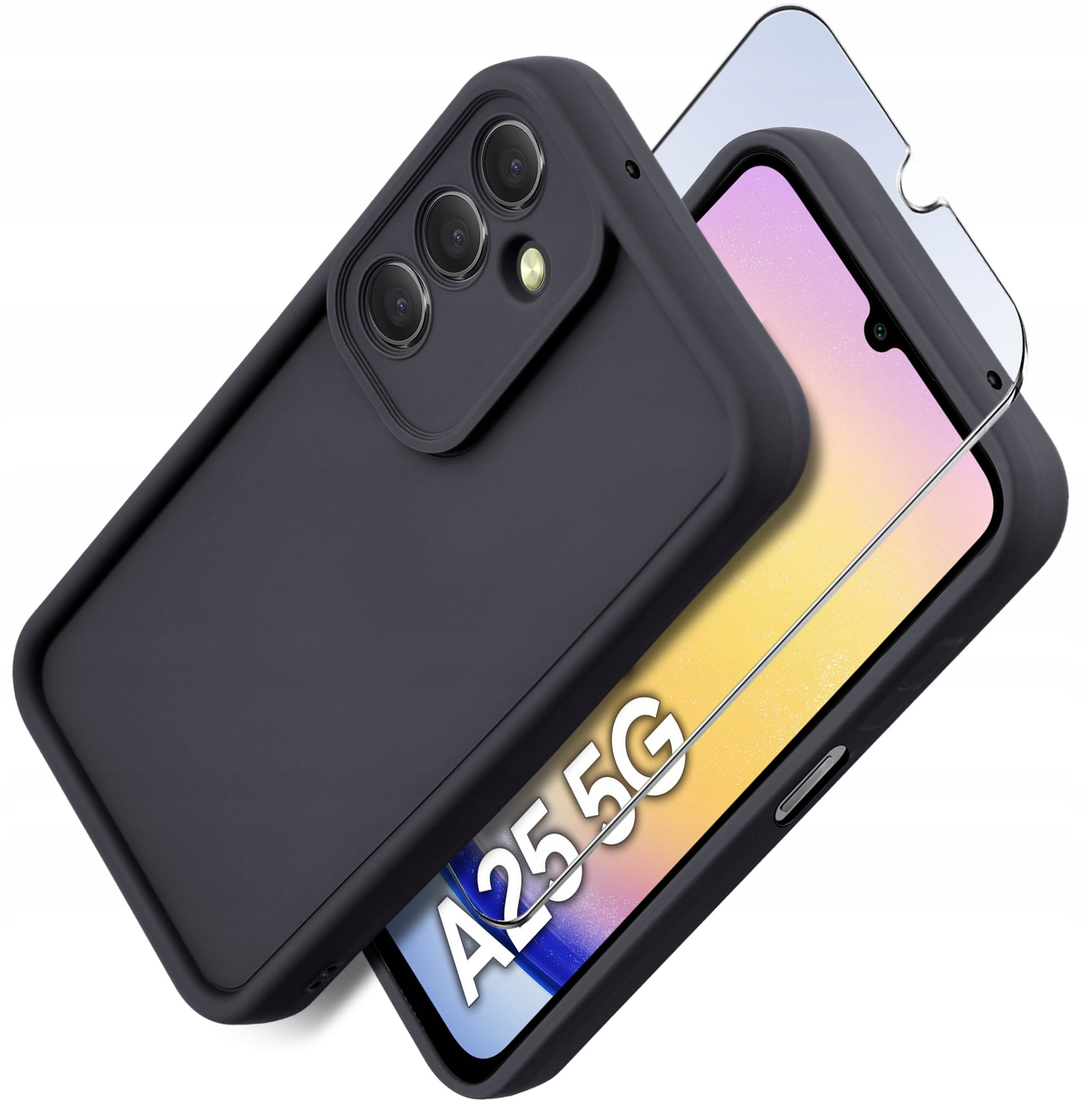 Etui do Samsung A25 5G silikonowe MATOWE + Szkło ochronne na ekran 9H