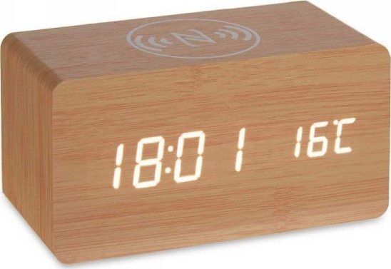 Gift Decor Cyfrowy Zegarek Stacjonarny Brązowy PVC Drewno MDF (15 x 7,5 x 7 cm)