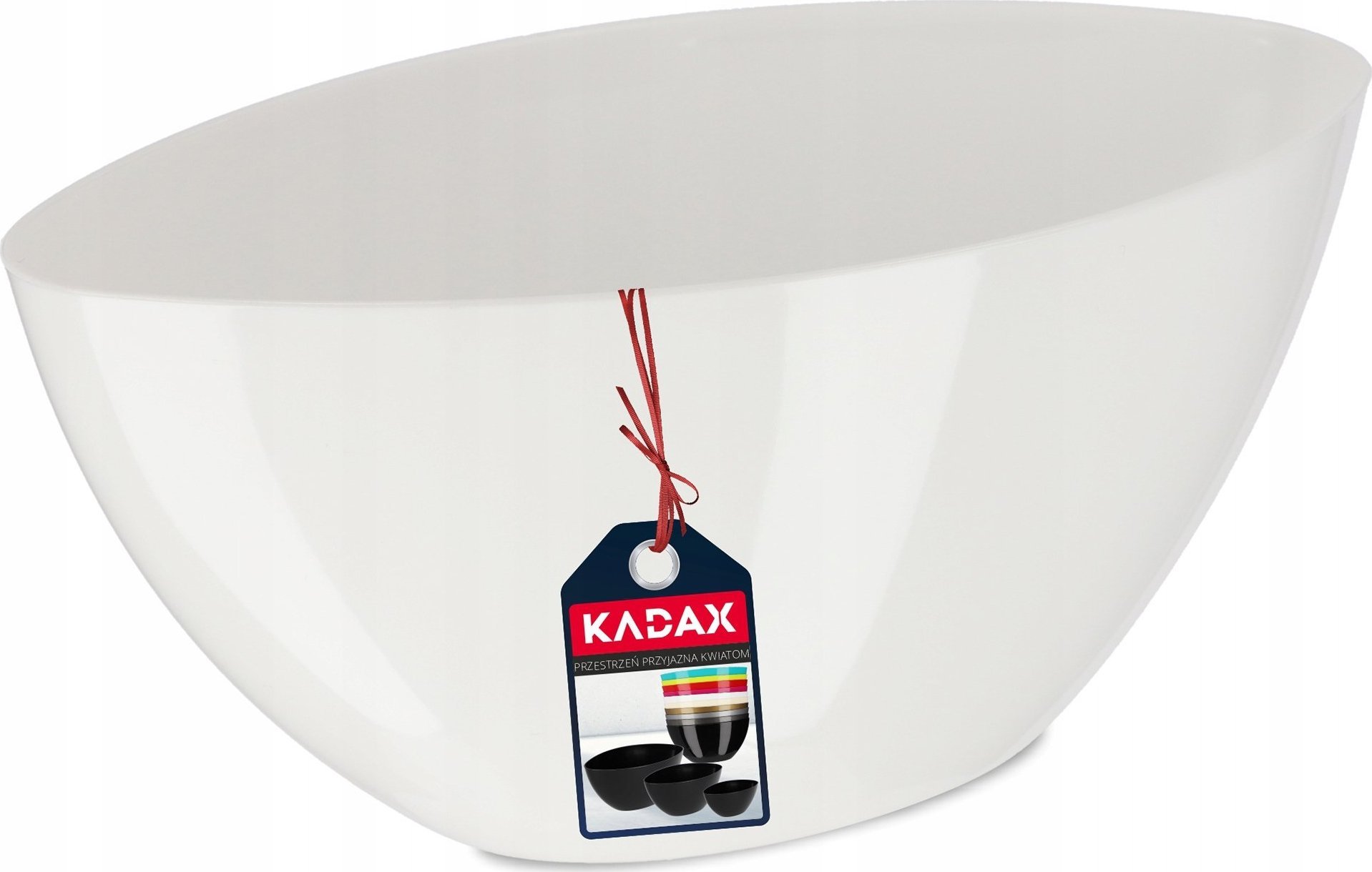 Kadax Doniczka Osłonka Na Kwiaty Połysk Biała 21 cm