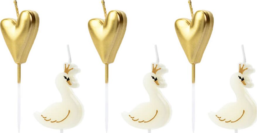 Party Deco Świeczki Pikery Piękny Łabędź - 6 szt. uniwersalny