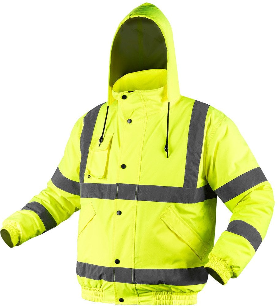 Kurtka robocza ostrzegawcza, lekko ocieplana, bomberka, żółta, rozmiar XXL
