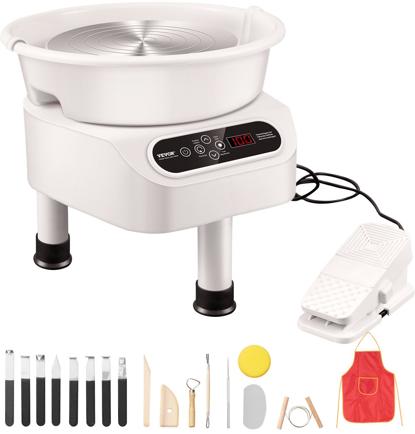 Koło garncarskie elektryczne 28 cm 450W z pedałem i ekranem dotykowym